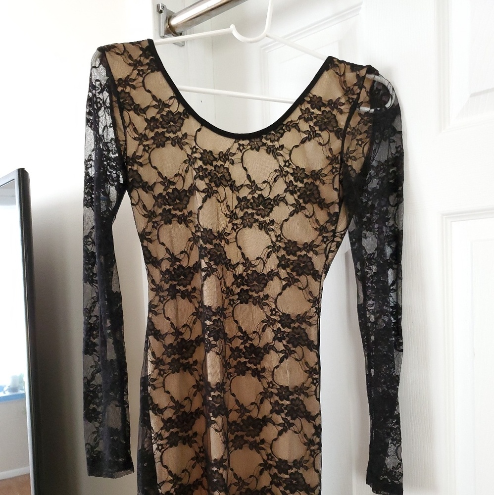 Sexy Lace open back dress - Black